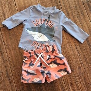 0-3 month Swim Trunks and Rash Gaurd